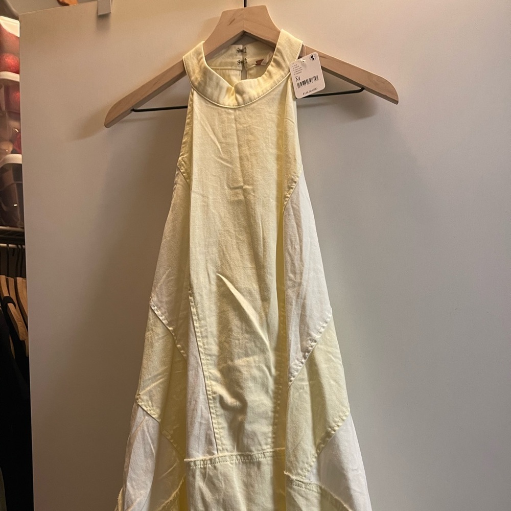 Free people yellow/white halter dress from summer 2021